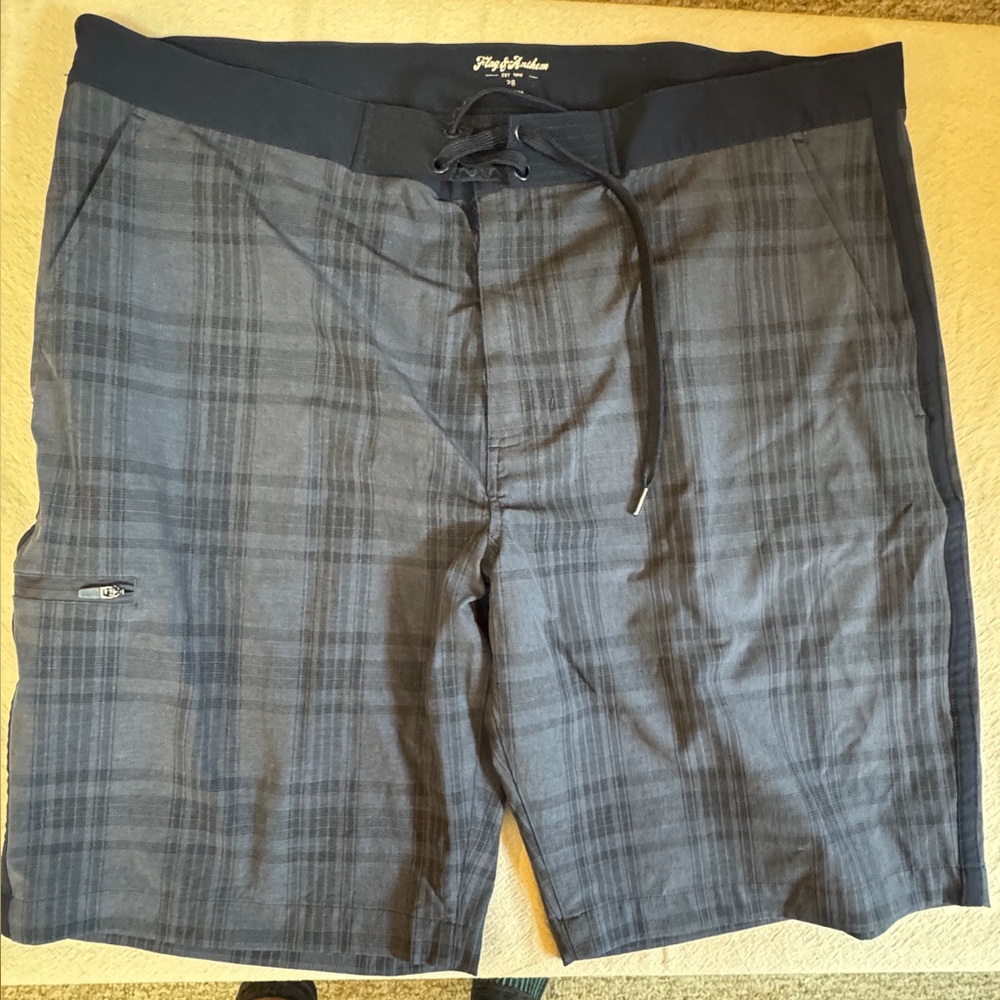 Flag & Anthem Blue  and Gray Board Shorts Swimwear